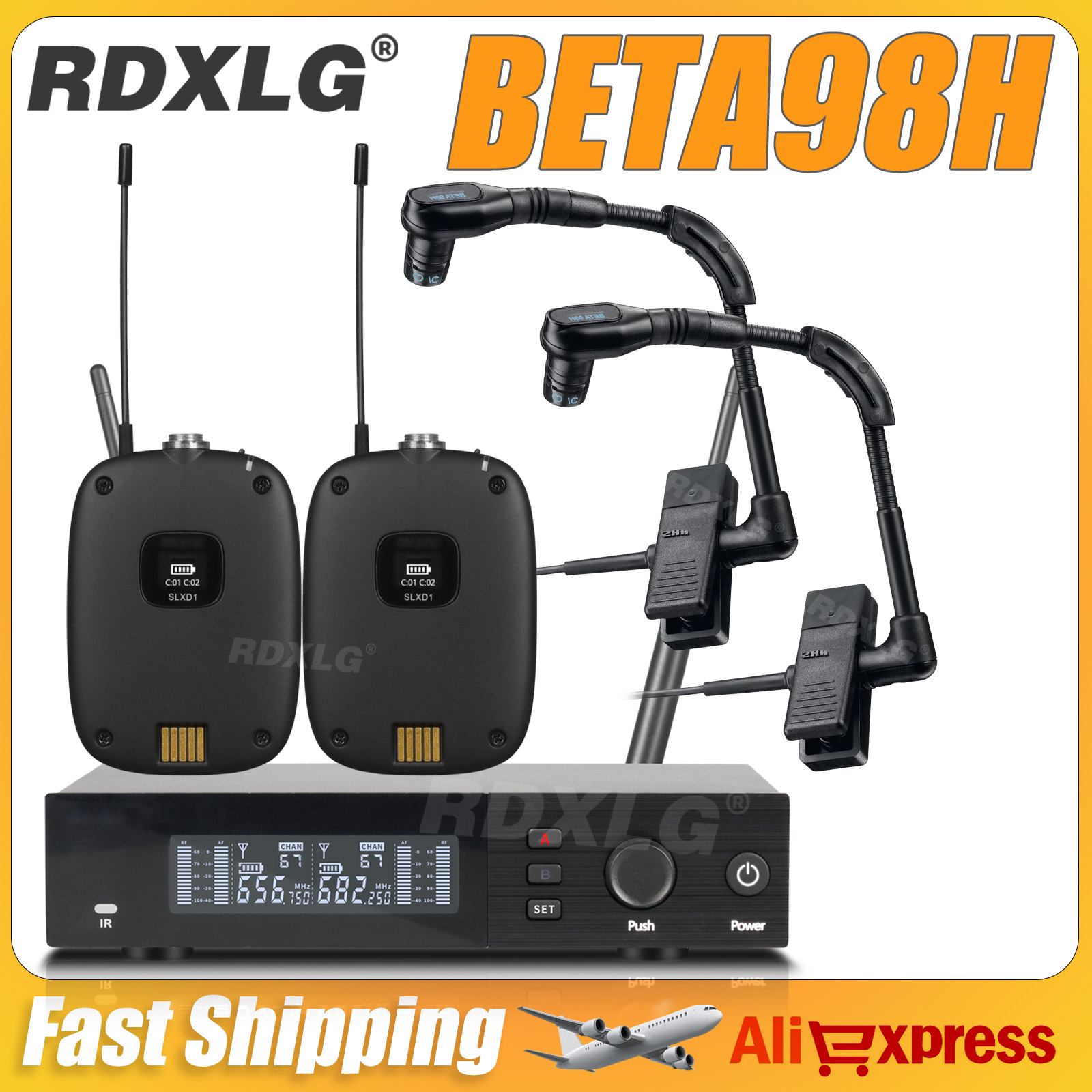 Condenser Microphone Kit - Top Qualität! SLXD4/BETA98H Professionelle Drahtlose Instrumente