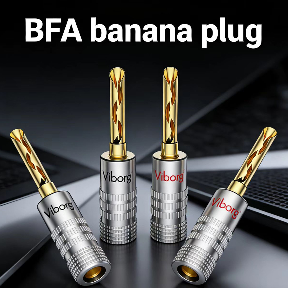 Speaker Terminal - 12 Stück Vergoldete BFA Lautsprecherkabel-Steckverbinder Bananenstecker