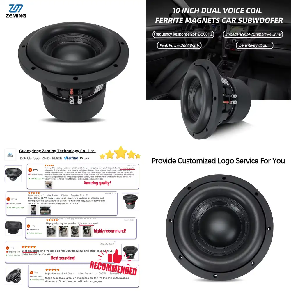 Woofer - Zeming Audio JZ-103 Auto-Subwoofer 10 Zoll
