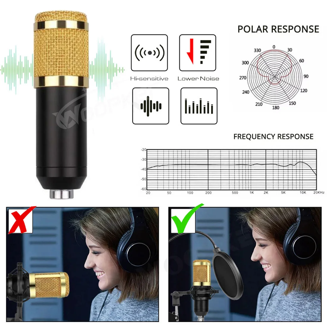 Woopker Professional Kondensat – Condenser Microphone Kit Bewertung und Preis