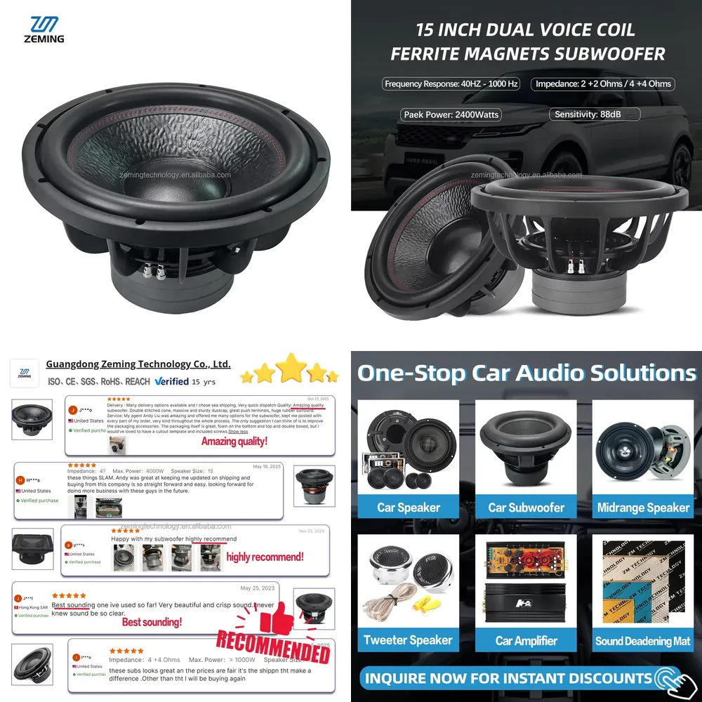 15-Zoll-Auto-Subwoofer, Hochle – Woofer Bewertung und Preis